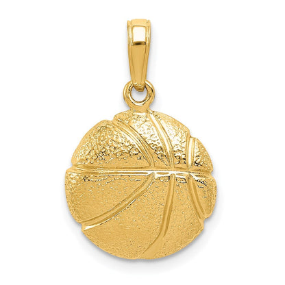 14k Yellow Gold Basketball Pendant for Women