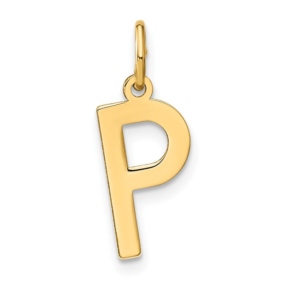 14k Yellow Gold Letter P Initial Pendant for Women