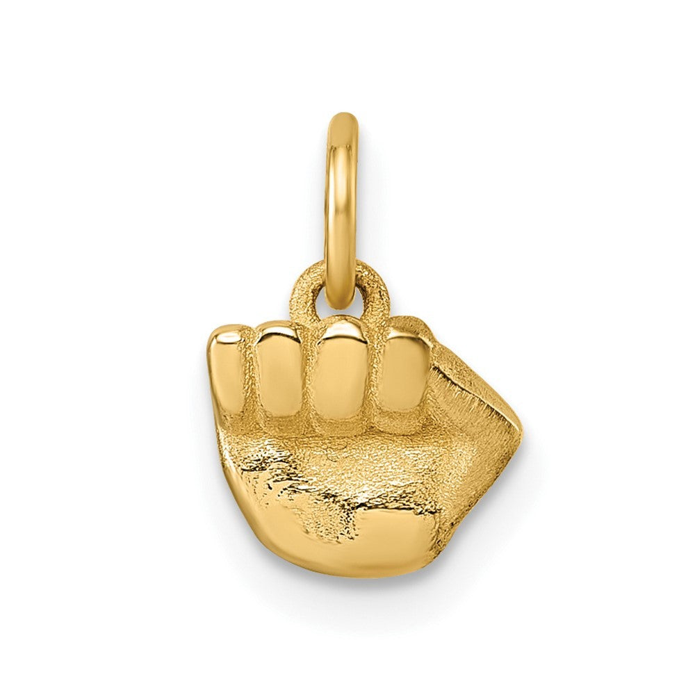 14k Yellow Gold Polished Fist Hand Pendant