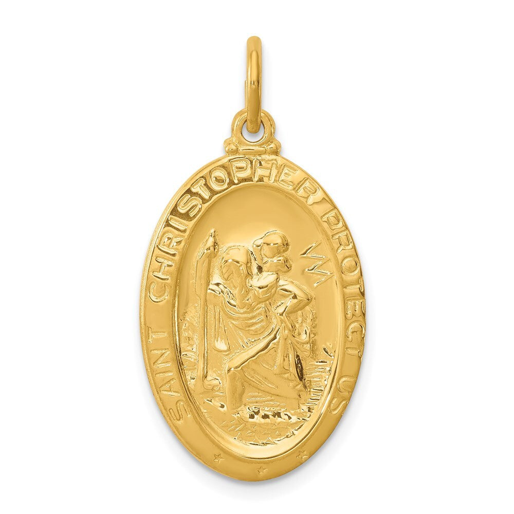 24k Gold-plated Sterling Silver Saint Christopher Medal Pendant