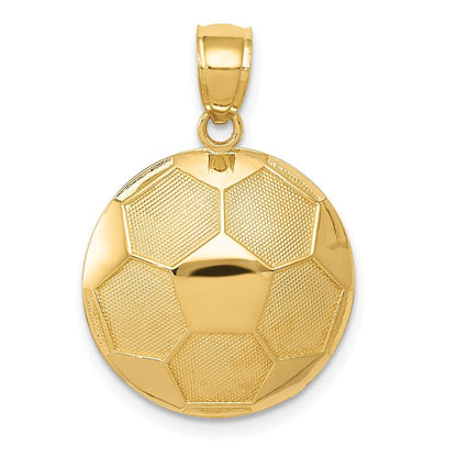 14k Yellow Gold Soccer Ball Pendant for Women