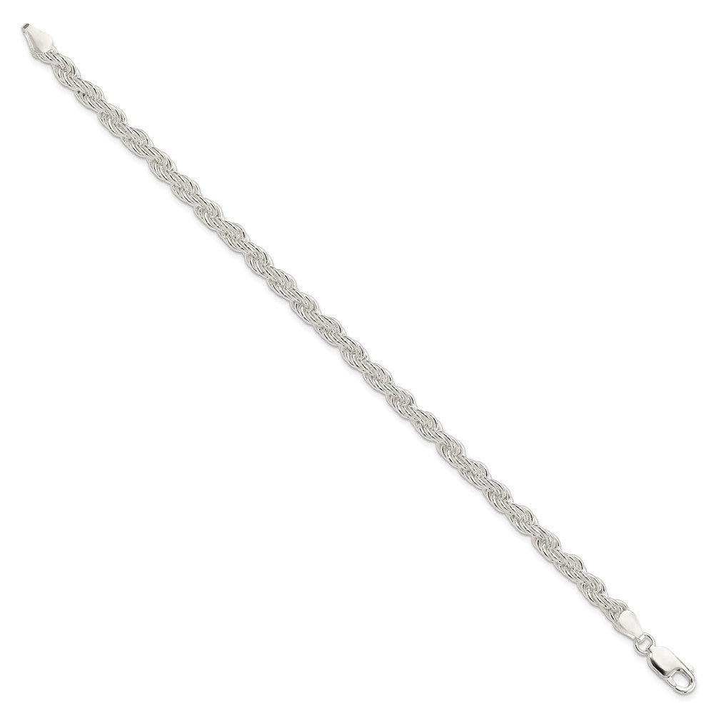 Sterling Silver 5mm Solid Rope Chain Bracelet