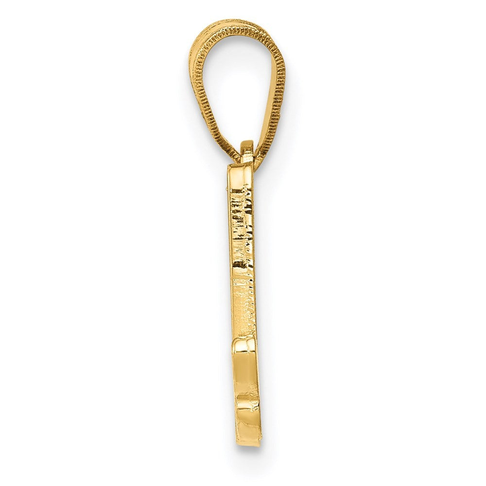 14k Yellow Gold Script Letter A Initial Pendant