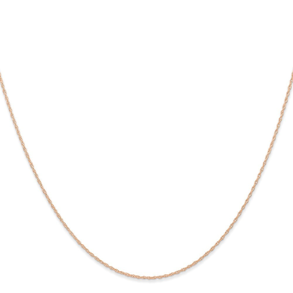 14K Rose Gold 24 inch Carded .6mm Cable Rope Chain Necklace