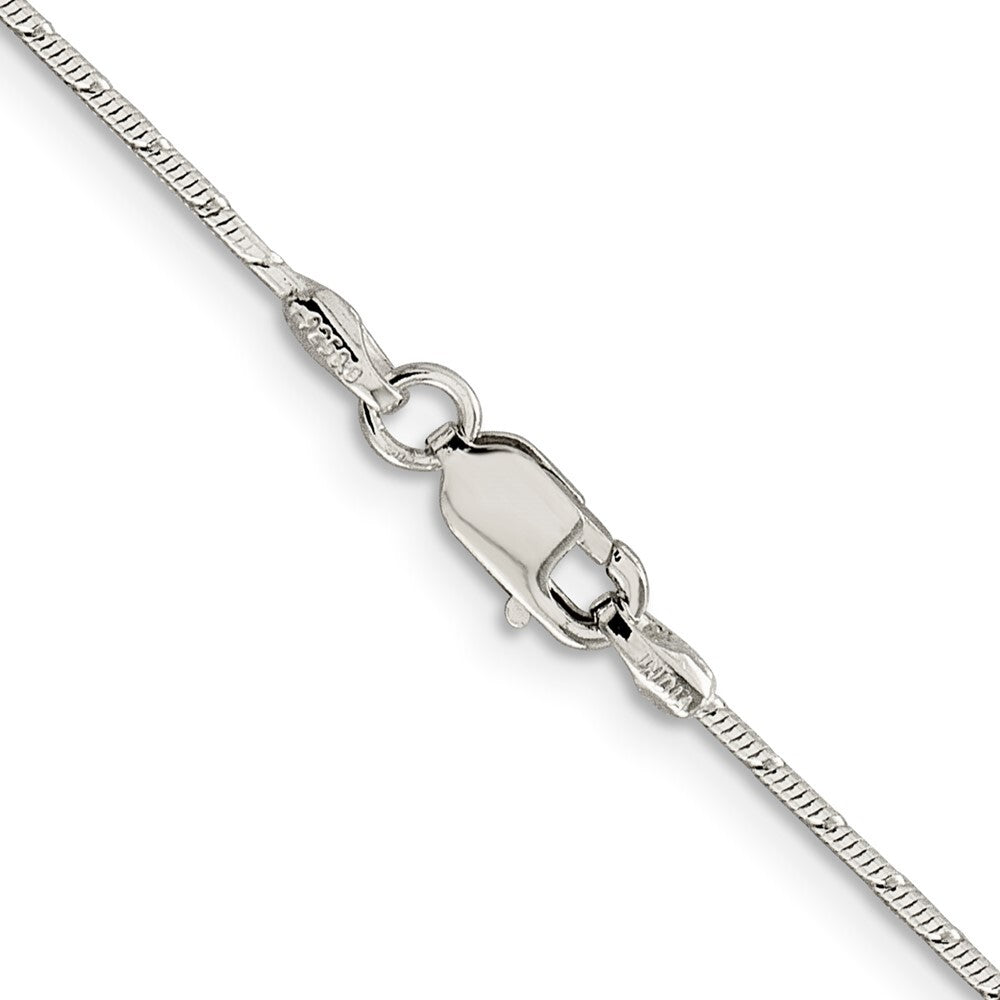 Sterling Silver 1.2mm Patterned Diamond-cut Snake Chain