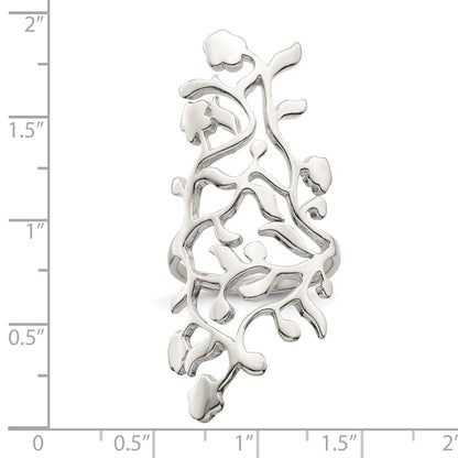 Sterling Silver Vines Full Finger Ring Size 6