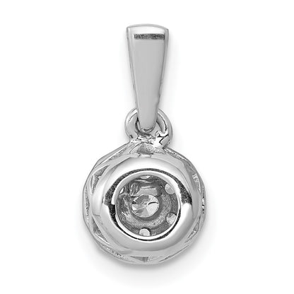 14k White Gold 1/4ct. Diamond Circle Cluster Pendant for Women