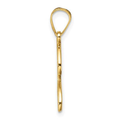 14k Yellow Gold Script Letter J Initial Pendant for Women