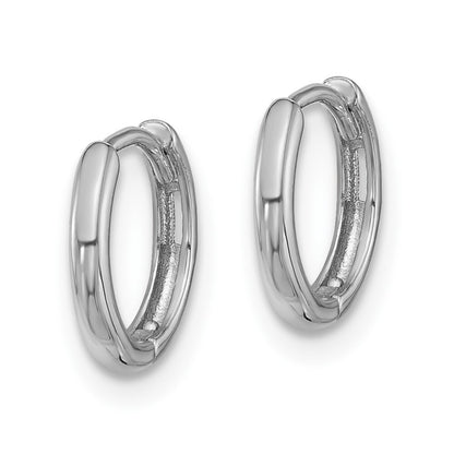14K White Gold Hinged Hoop Earrings Gift for Women