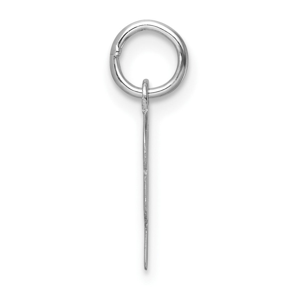 14k White Gold Small Script Letter Y Initial Charm Pendant