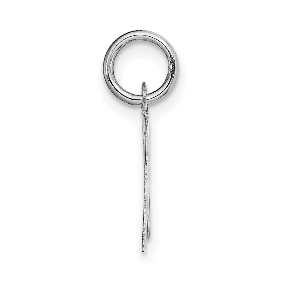 14k White Gold Small Script Letter N Initial Charm Pendant