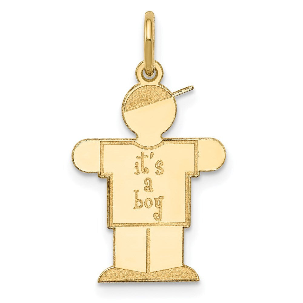 14k Yellow Gold Kid Charm Pendant for Women