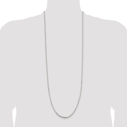 Sterling Silver 3.25mm Beveled Oval Cable Chain Holiday Gift for Women