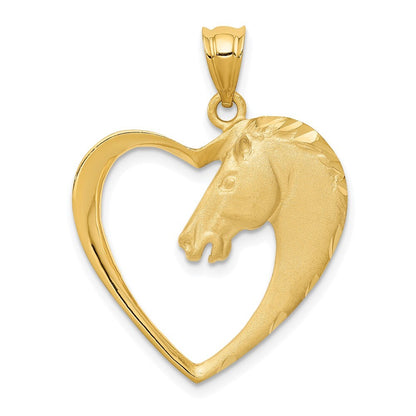14k Yellow Gold Horse Pendant
