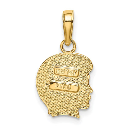 14k Yellow Gold Boy Charm Pendant