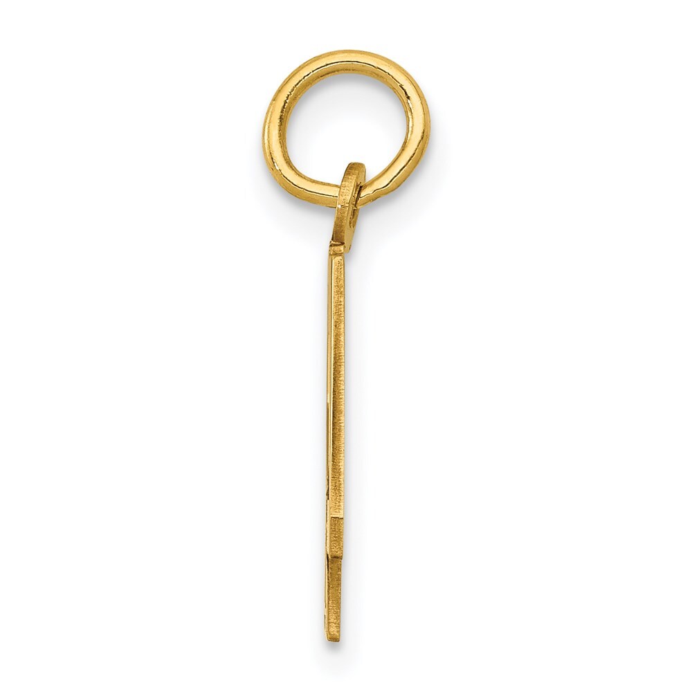 14k Yellow Gold Small Elongated Number 42 Charm Pendant for Women