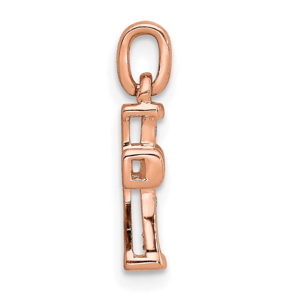 14K Rose Gold Small 1/20ct. Diamond Latin Cross Pendant