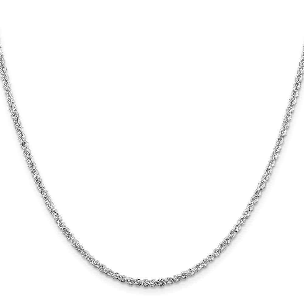 Sterling Silver Rhodium-plated 2.3mm Solid Rope Chain Necklace