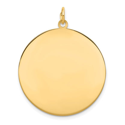 14k Yellow Gold Plain .027 Gauge Circular Engravable Disc Charm