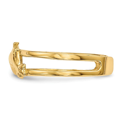14k Yellow Gold Dolphins Toe Ring