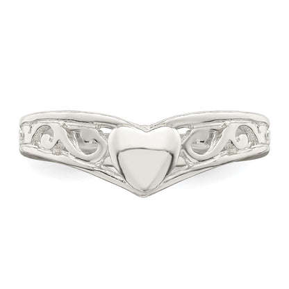 Sterling Silver Heart Ring Size 6