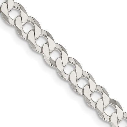 Sterling Silver 5.75mm Flat Curb Chain Necklace