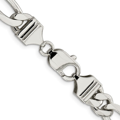 Sterling Silver 9mm Figaro Chain Necklace