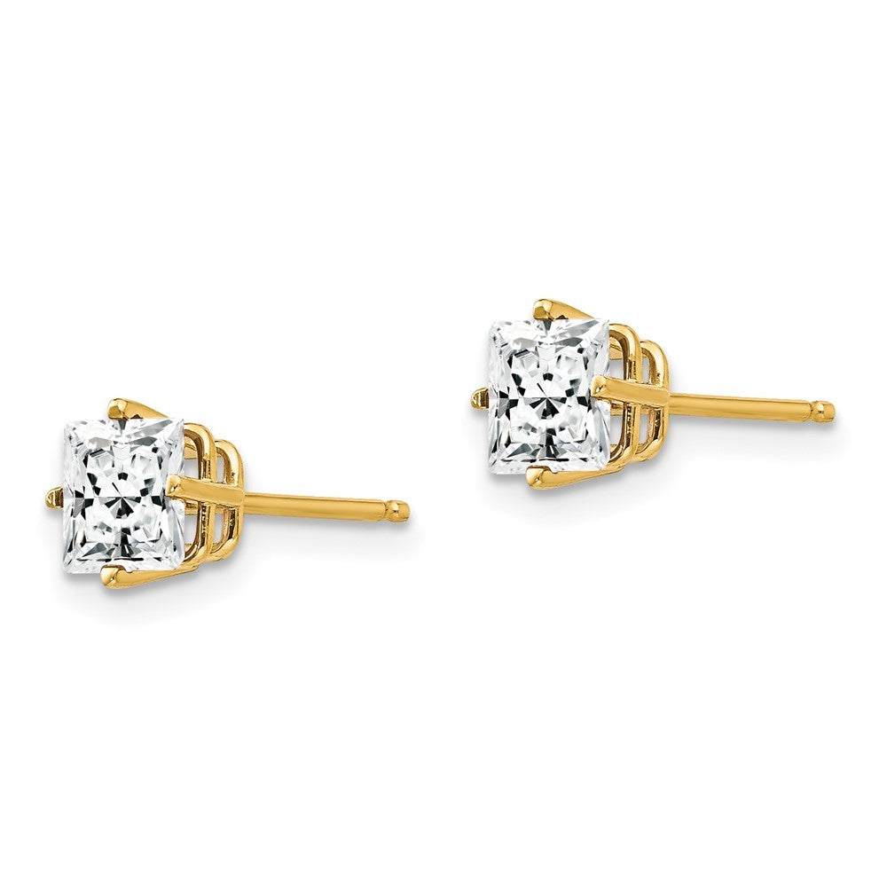 14k Yellow Gold 5mm Cubic Zirconia Earrings