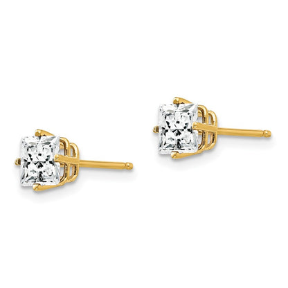 14k Yellow Gold 5mm Cubic Zirconia Earrings