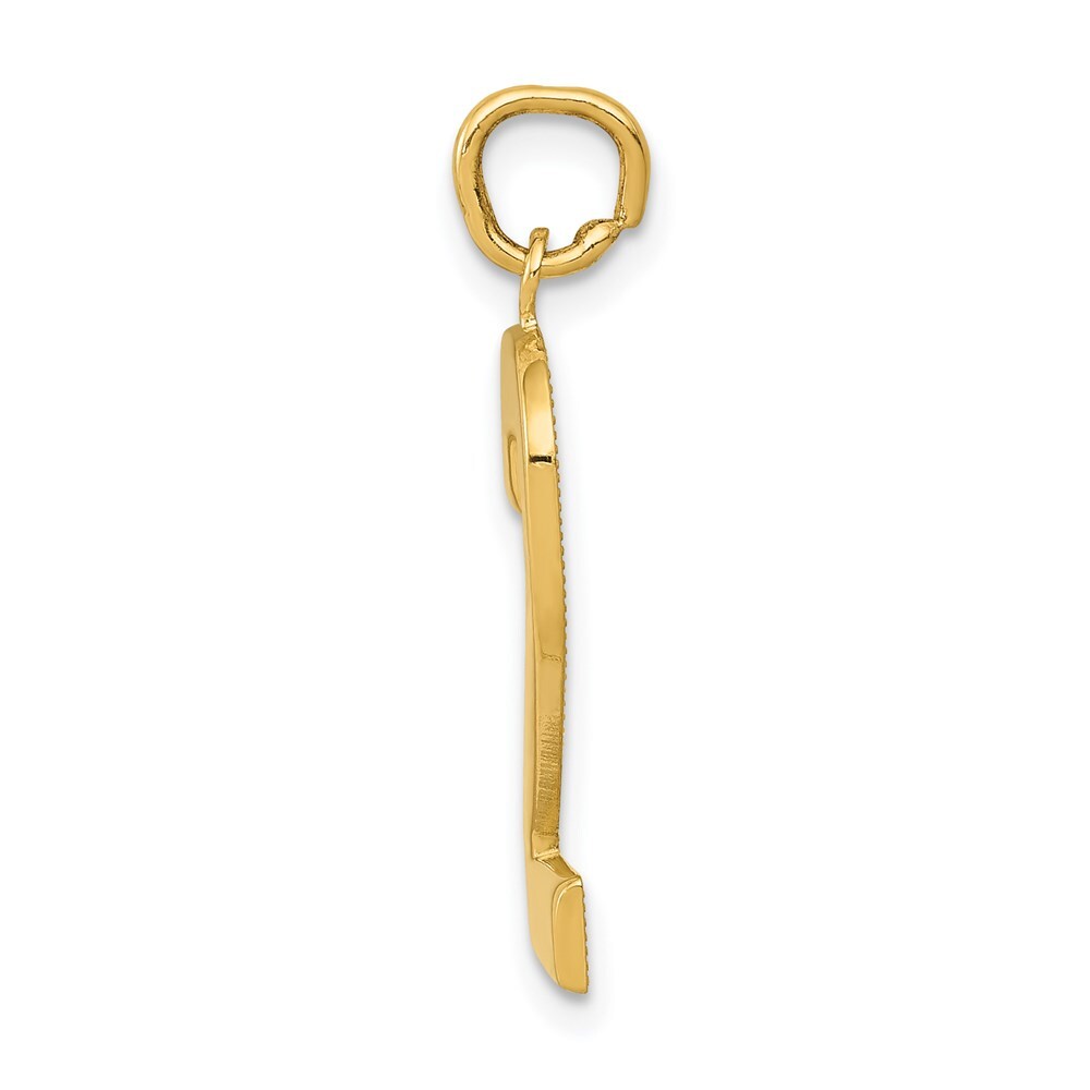 14k Yellow Gold Large Polished Number 2 Charm Pendant for Women