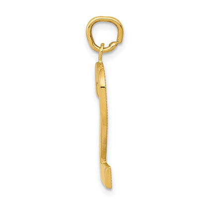 14k Yellow Gold Large Polished Number 2 Charm Pendant for Women