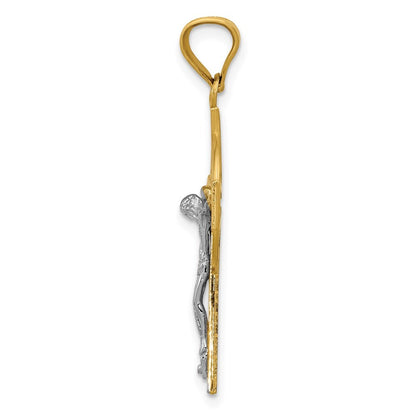 14k Two-tone Gold Iona Crucifix Pendant for Women