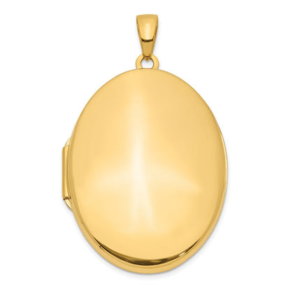 14k Yellow Gold Polished Domed Plain 34mm Oval Locket