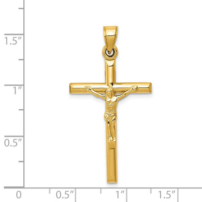14k Yellow Gold Hollow Crucifix Pendant