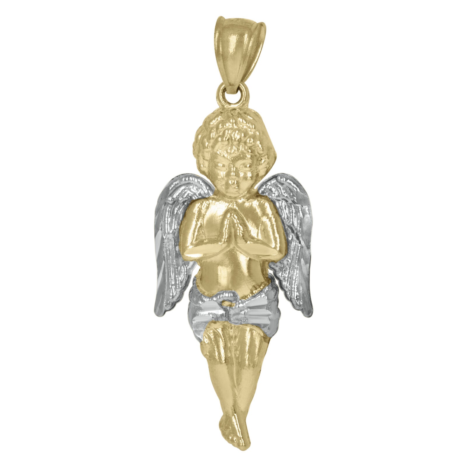 10kt Gold Two-Tone Angel Religious Charm Pendant