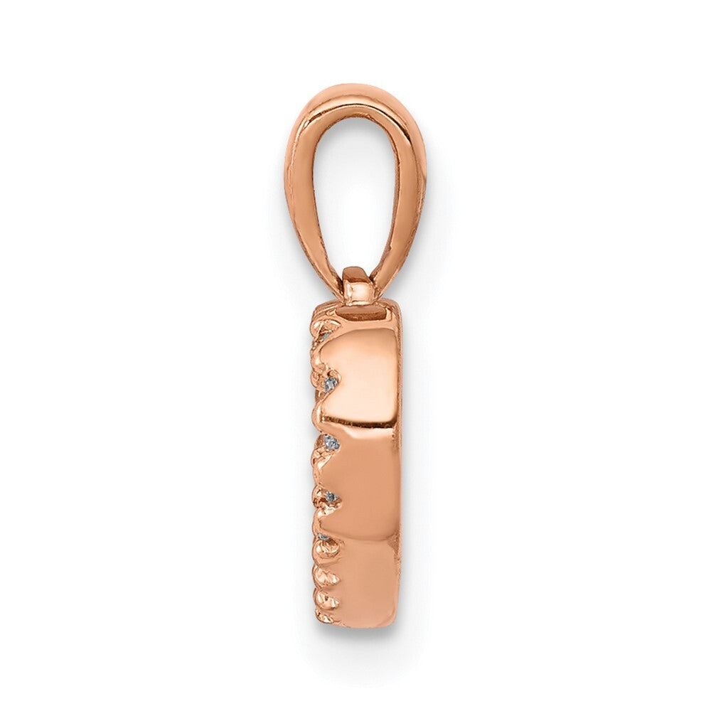 14k Rose Gold .03ct. Diamond Heart Pendant for Women