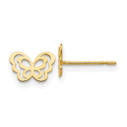 14k Yellow Gold Madi K Children's Butterfly Post Earrings