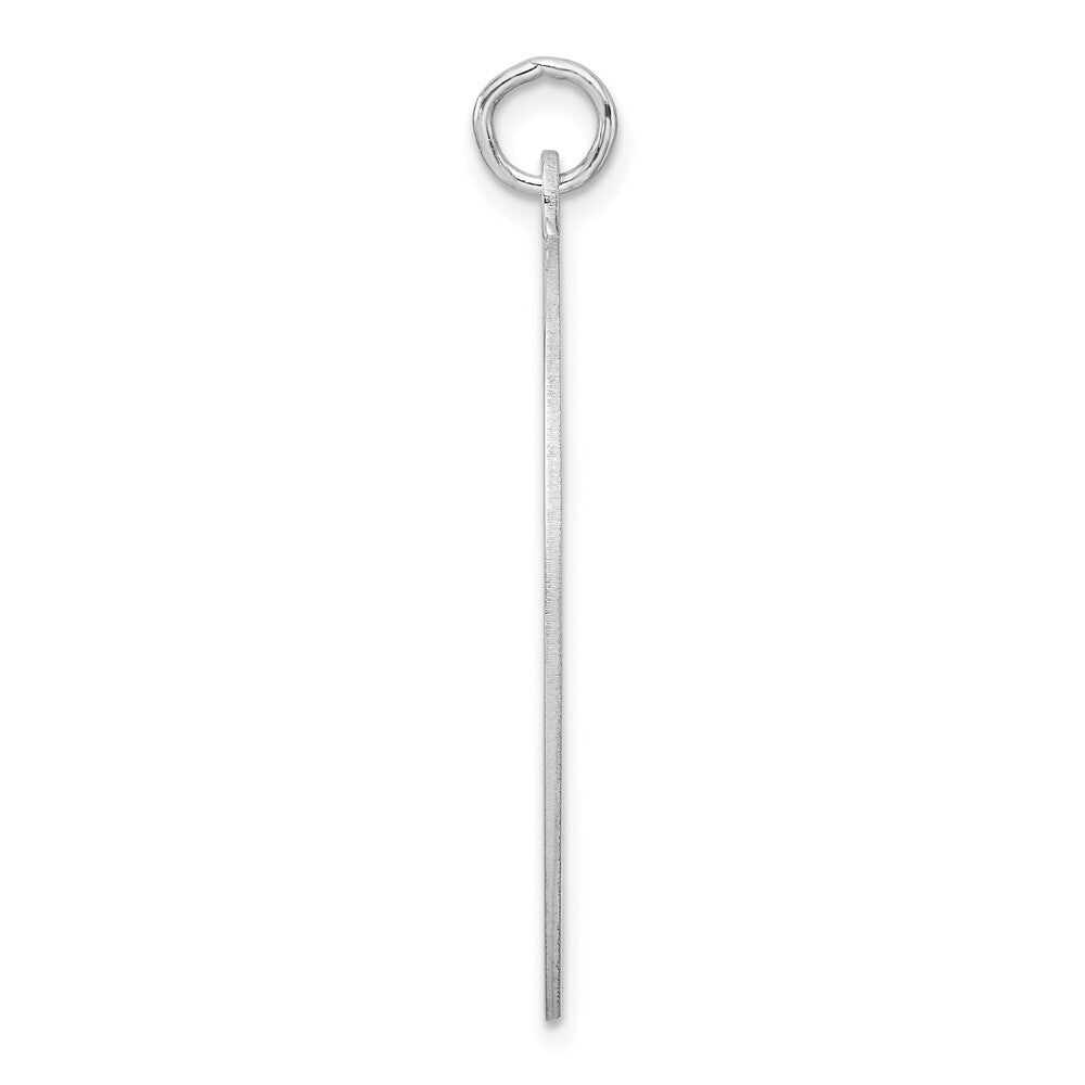 Sterling Silver Rhod-plate Eng. Oval Polish Front/Satin Back Disc Charm