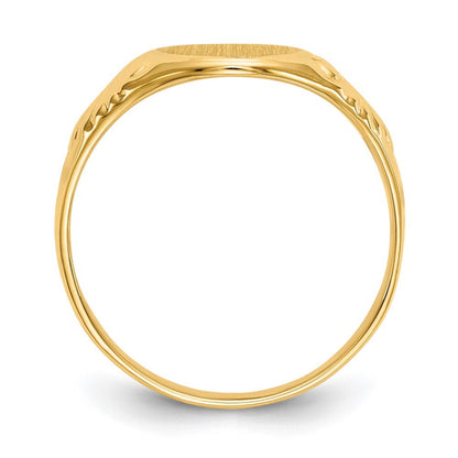 14K Yellow Gold 10.0x7.5mm Closed Back Signet Ring