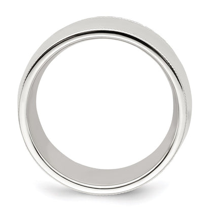 Sterling Silver 10mm Comfort Fit Half Round Milgrain Size 7 Band