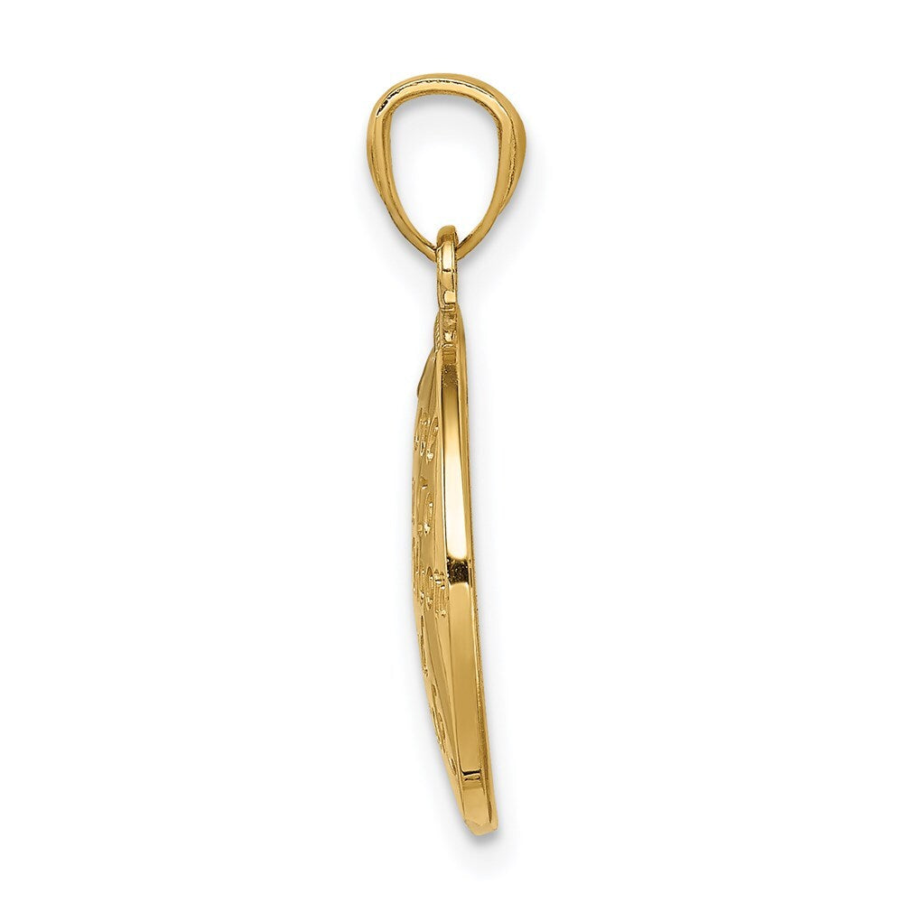 14k Yellow Gold  Rhodium LOVE YOU TO THE MOON AND BACK Pendant for Women