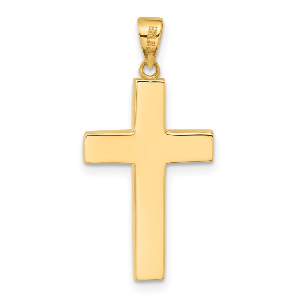 14k Yellow Gold Polished Cross Pendant