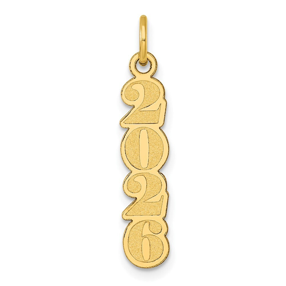 14k Yellow Gold Polished and Satin Vertical 2026 Charm