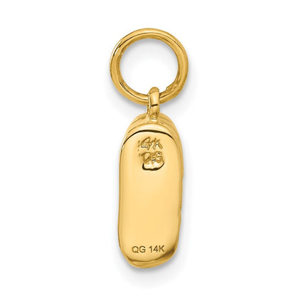 14k Yellow Gold  3-D Single Baby Shoe Charm