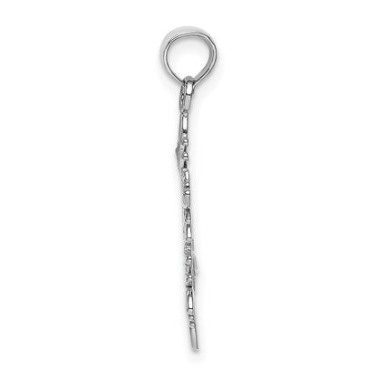14k White Gold Snowflake Pendant for Women