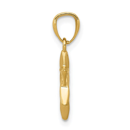 14k Yellow Gold Polished Star of David Pendant for Women