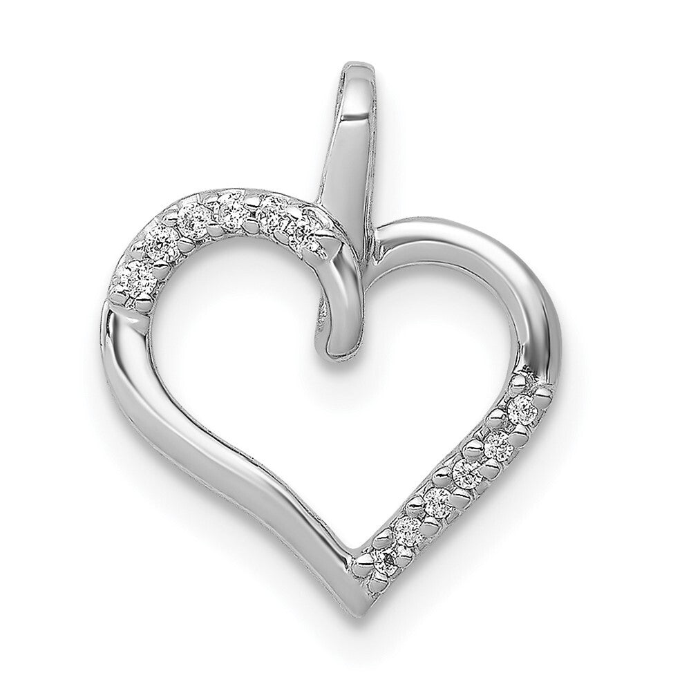 14k White Gold 1/20ct. Diamond Heart Pendant for Women