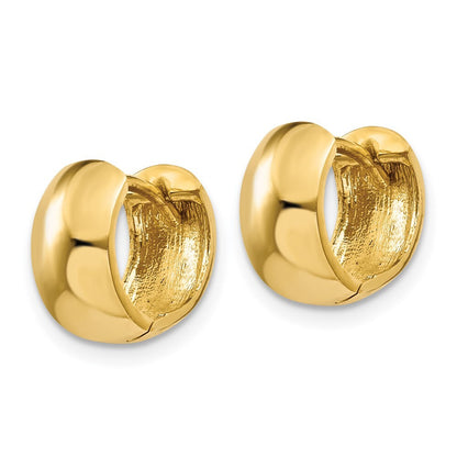 14k Yellow Gold Round Hinged Hoop Earrings Gift for Women