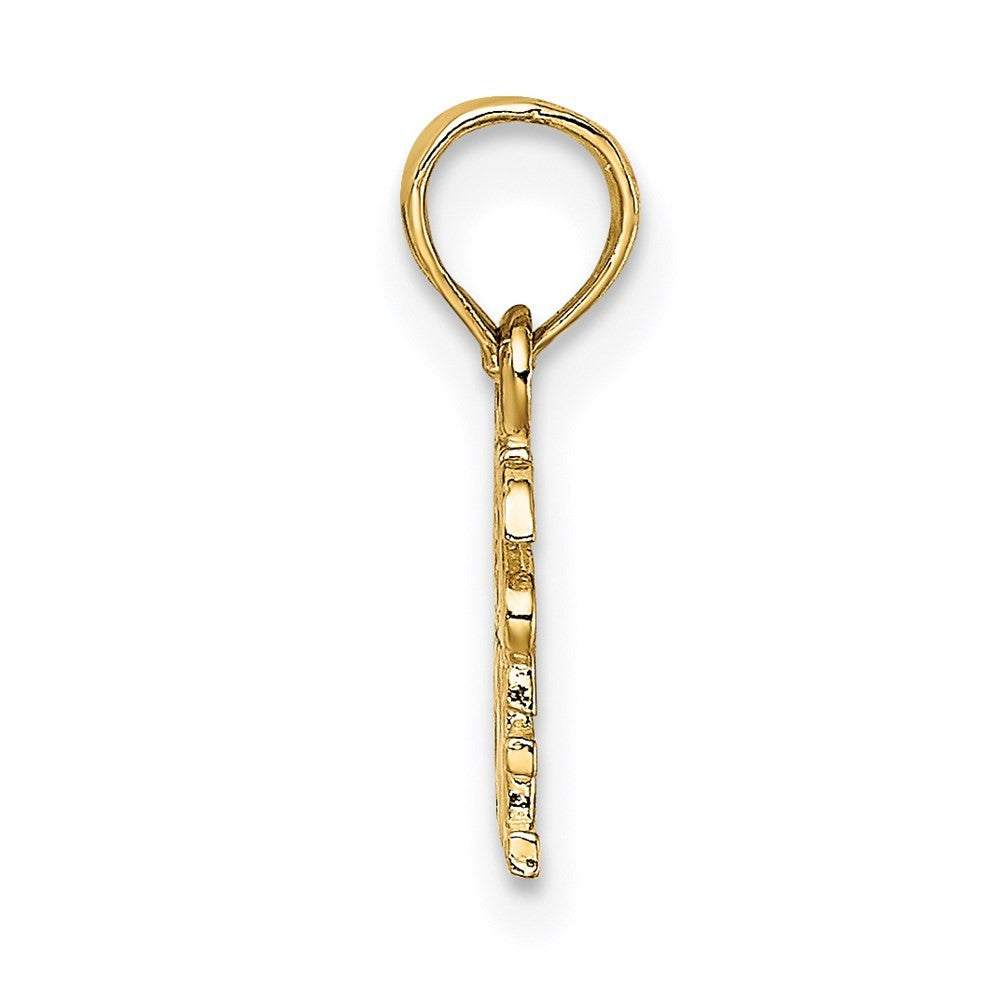 14k Yellow Gold Polished / Engraved JESUS HEART ME Charm