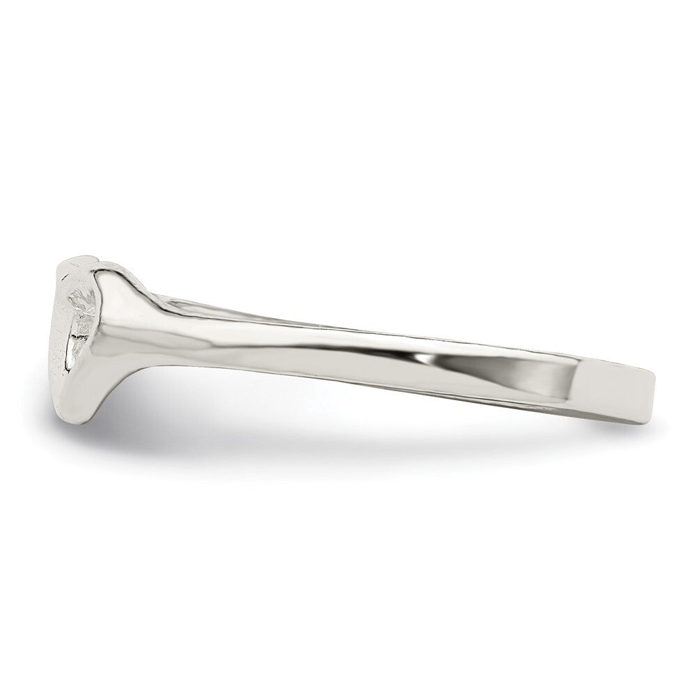 Sterling Silver Heart Ring Size 6